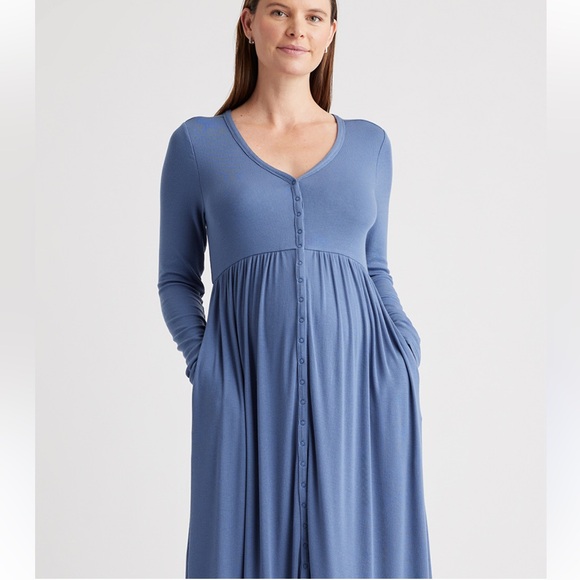 Quince Dresses & Skirts - Quince 100% organic Elegant Blue Maxi Dress